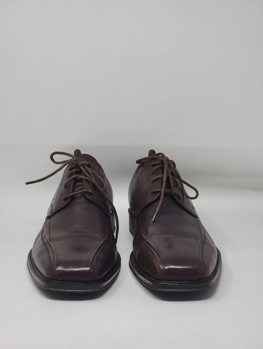 Johnston & Murphy Mens Size 10.5.Dark Brown Leather Derby Square Toe Dress Shoes